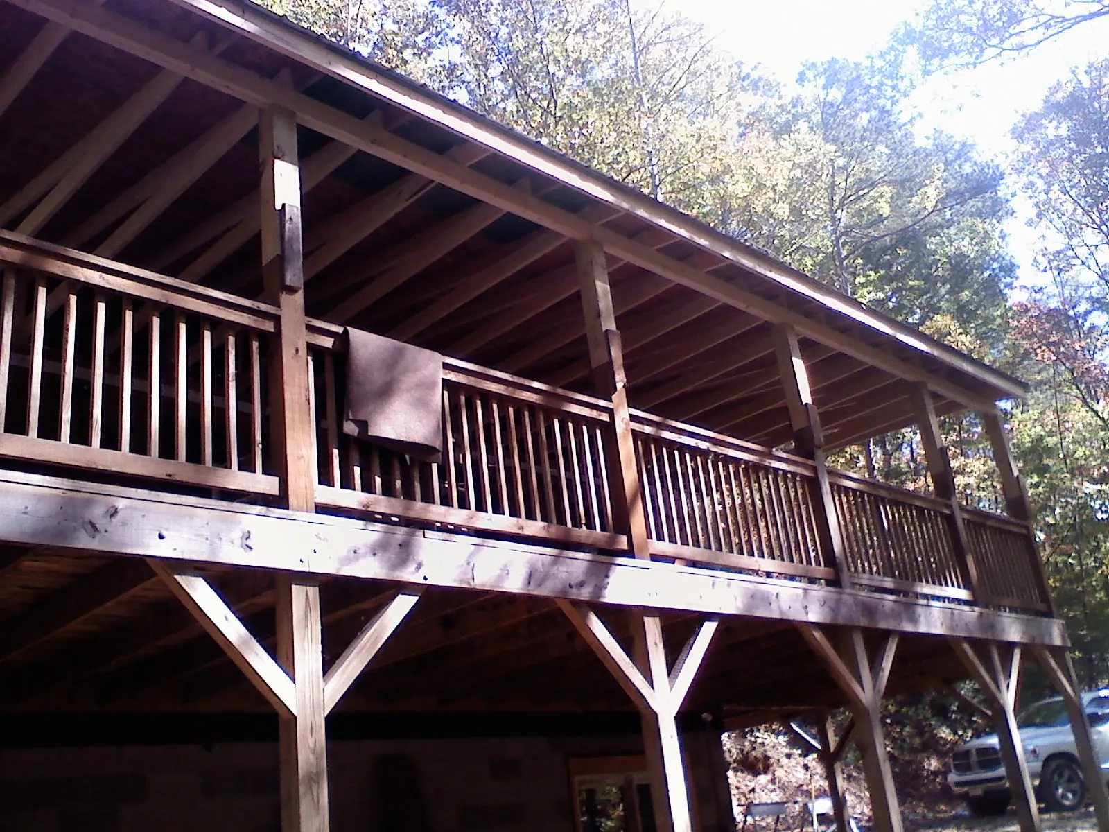 Timber framing under a new elevated porch and deck — Roof Leak Repair in Elmore by Roofing Brothers